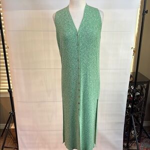 Zara Green Sleeveless Lightweight Sweater Dress, Small
